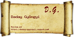 Daday Gyöngyi névjegykártya